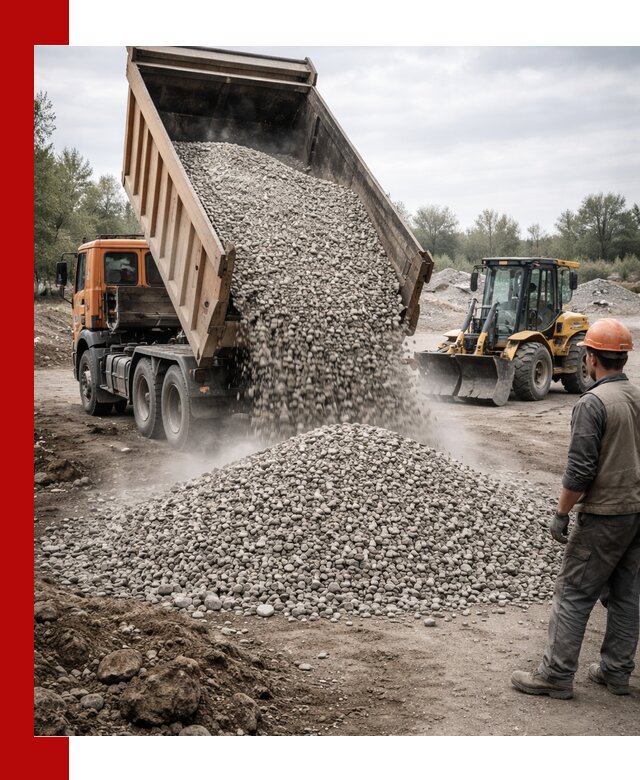 Доставка щебня в Миассе крупными и мелкими фракциями