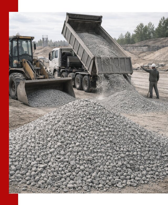 Доставка известнякового щебня фр. 5–20 в Миассе