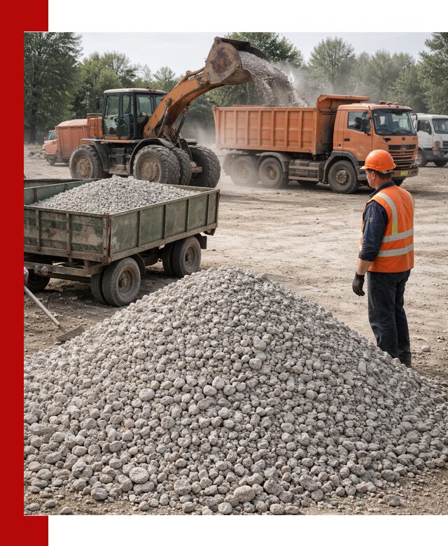 Доставка известнякового щебня фракция 20–40 в Миассе