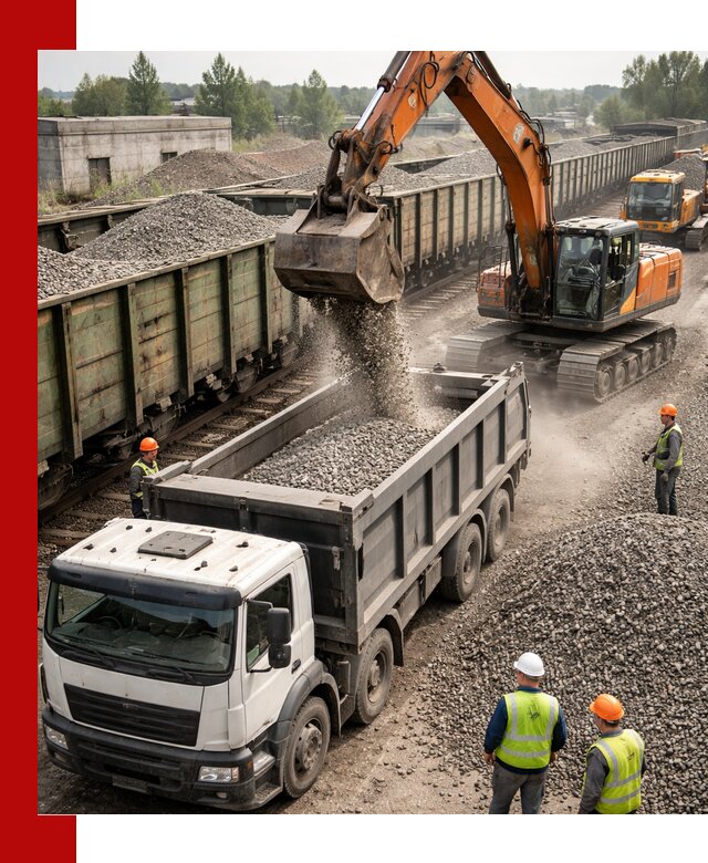 Железнодорожный щебень фракция 25–60 для поставок в Миассе