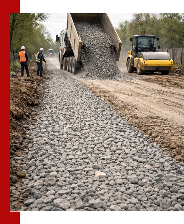 Доставка щебня для отсыпки дорог в Миассе высокого качества