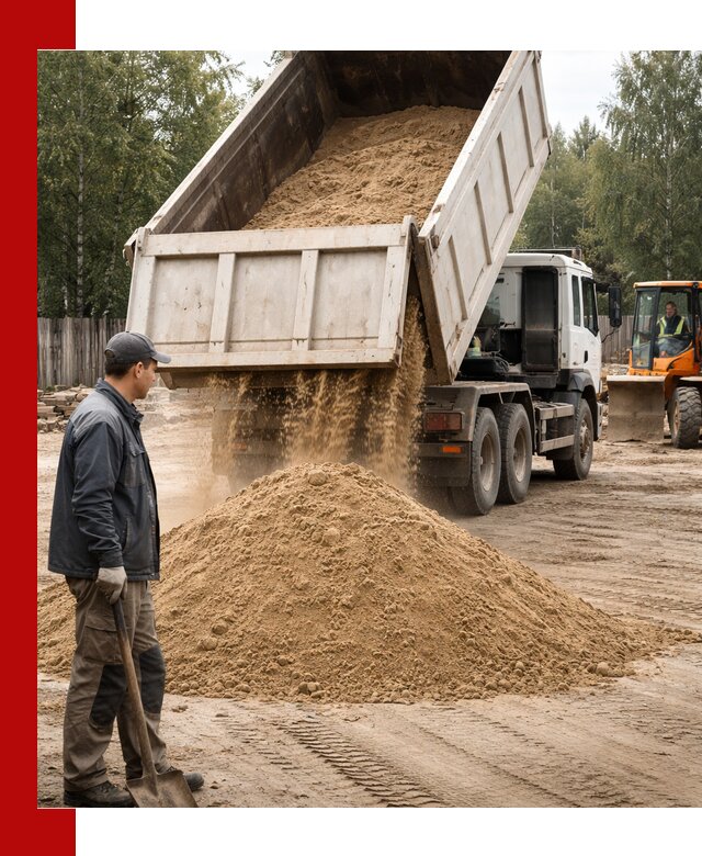 Доставка и продажа песка с разгрузкой в Миассе