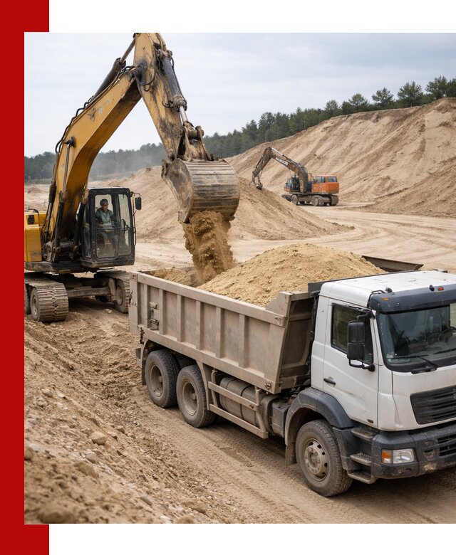 Доставка карьерного песка с самосвалами и разгрузкой в Миассе