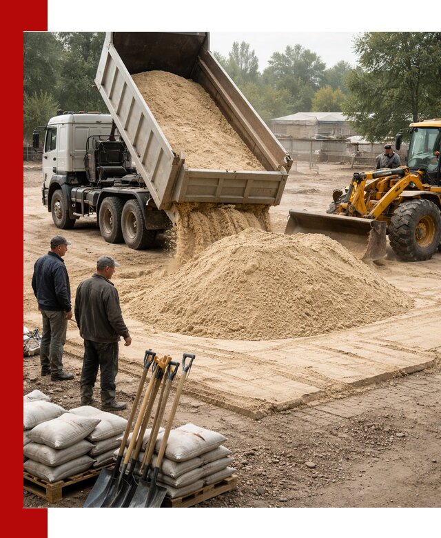 Доставка мытого песка в Миассе с самосвалами по выгодной цене