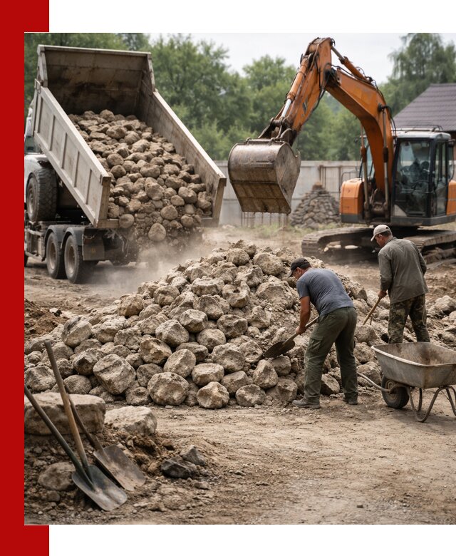 Доставка и разгрузка бутового камня в Миассе