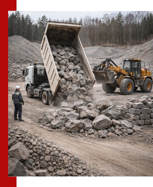 Доставка и продажа бутового гранитного камня в Миассе