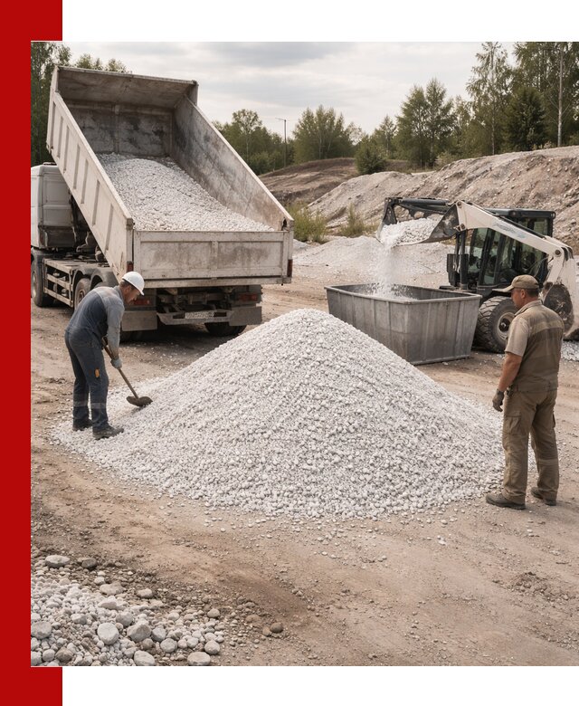 Доставка и продажа белой мраморной крошки в Миассе