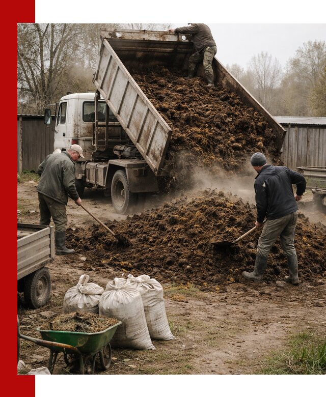 Доставка коровьего навоза самосвалом в Миассе