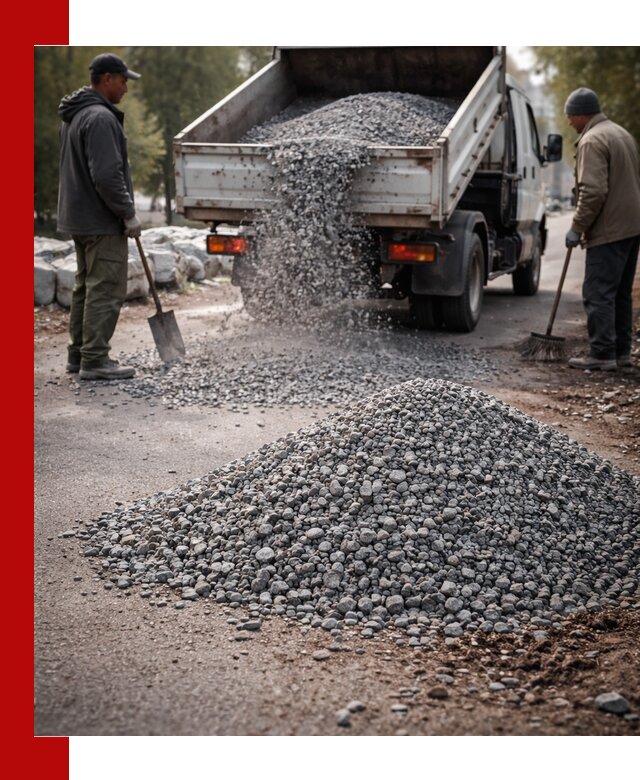 Гранитная крошка для посыпки дорог и тротуаров в Миассе