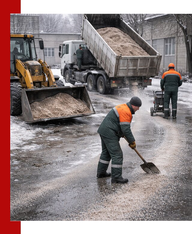 Реагент против гололеда с доставкой и нанесением в Миассе