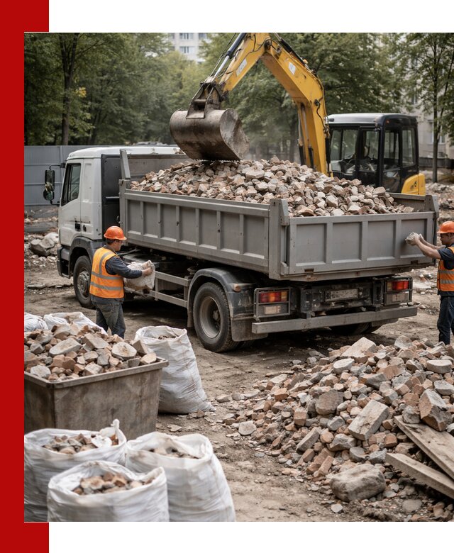Вывоз строительного мусора в Миассе с самосвалами и контейнерами